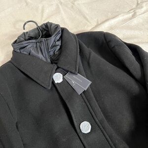 Braveman Men’s Black Wool Blend Puffer Coat Jacket Size L Button Front Insulated